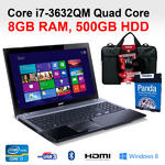 Acer V3-571 Core i7 Laptop Intel 3632QM Quad Core 15.6" 8GB 500GB 15.6" HDMI DVD